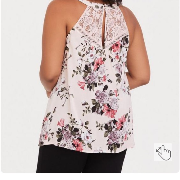 Challis Lace Trim Goddess Neck Tank Torrid Size 5 - Picture 8 of 8